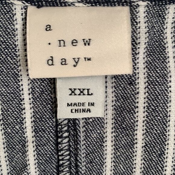 a new day Stripped Cotton Wrap w/Belt Women’s Shirt Top Size XXL - Picture 5 of 6